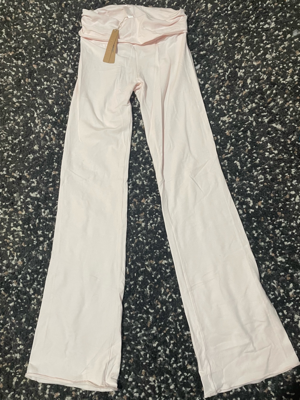 SKIMS Cotton Jersey Foldover Leggings - BARELY PINK - Picture 1 of 3